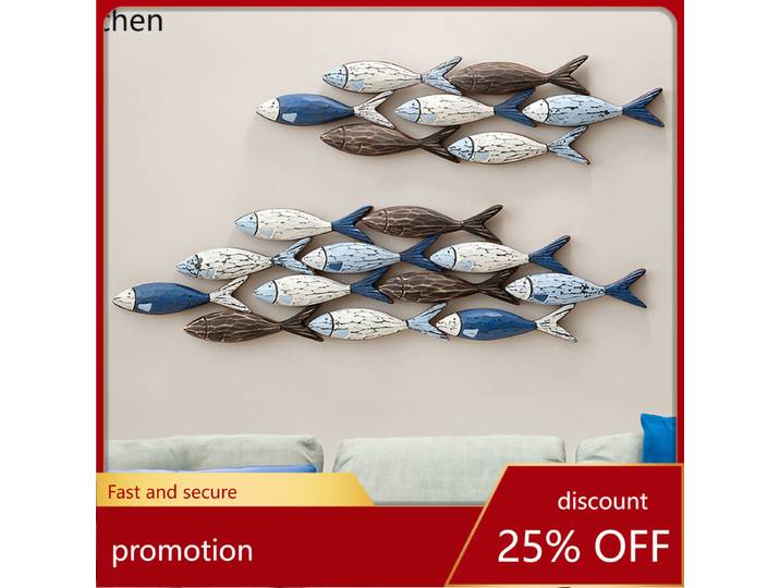 Décoration murale ZML pour maisons d'hôtes, restaurants et maisons, décoration murale artisanale en forme de poisson, ornement mural suspendu