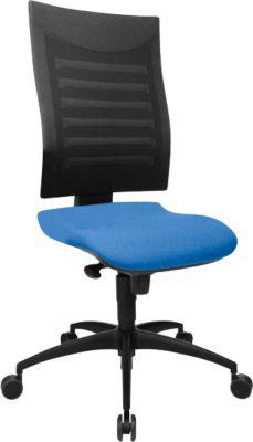 Schäfer Shop Pure Bürostuhl SSI PROLINE S1, Synchronmechanik, ohne Armlehnen, 3D-Netz-Rückenlehne, Bandscheibensitz, blau/schwarz
