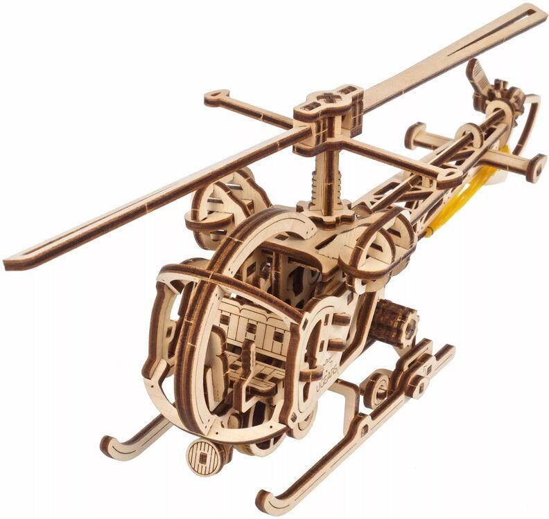Mini Hélicoptère Ugears - Puzzle 3D mécanique en bois