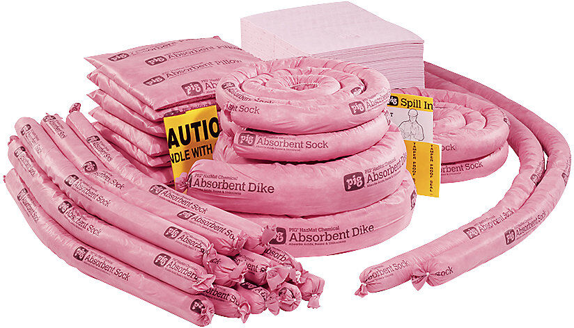 PIG Nachfüllpack für Signalfarbenbehälter, Ausführung Chemikalien, absorbiert 236,8 l
