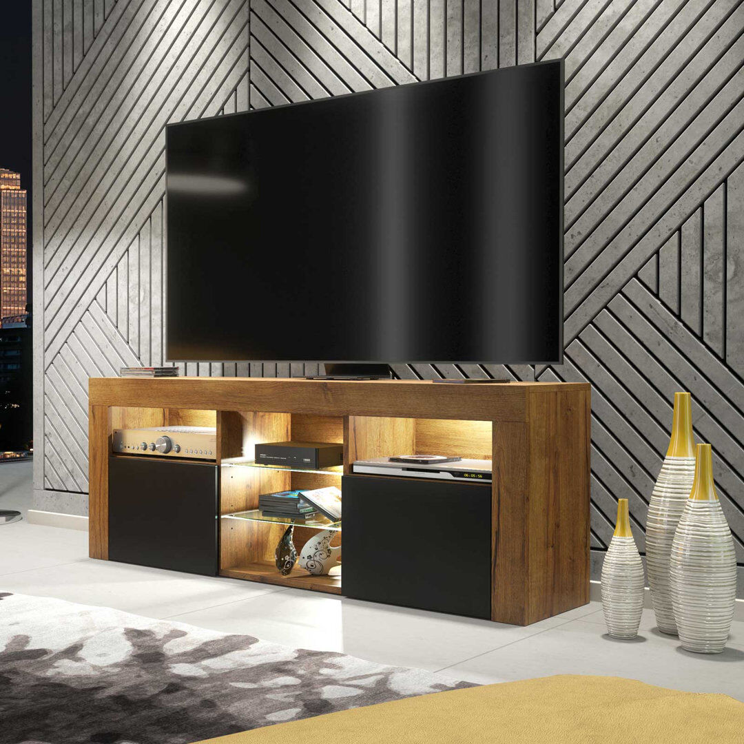 Ivy Bronx Annagrove TV Stand Oak/Black 65"