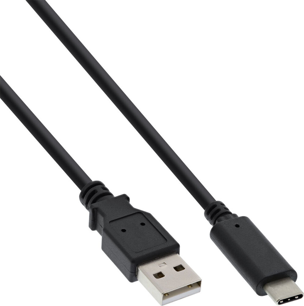 InLine USB-C naar USB-A kabel, USB 2.0, zwart, 0,5 meter