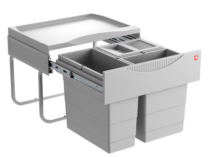 Hailo Einbaumülleimer Hailo Tandem 3-fach Mülleimer Küche Einbau 50-60cm Schrank Vollauszug, siehe Beschreibung