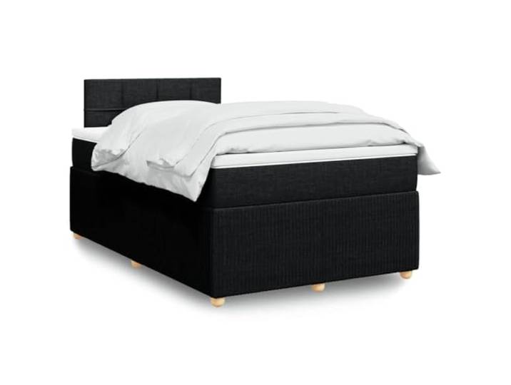 RJPLMFV Komplettes Bett, 120 x 190 cm, mit Taschenfederkernmatratze, Schwarz