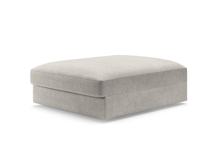 Polsterhocker Big Grau/Platingrau Webstoff Palila Modern