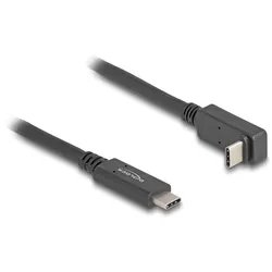 DeLOCK USB 10 Gbps Kabel USB Type-C Stecker zu USB Type-C Stecker gewinkelt oben / unten 1 m 4K PD 60 W mit E-Marker