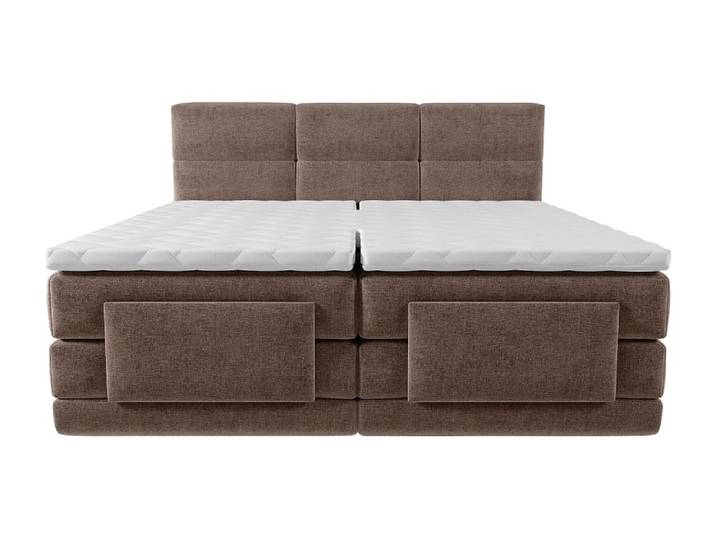 Lit boxspring polyester marron