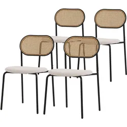 ESSZIMMERSTÜHLE 4ER-SET Beige Rattan