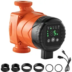 VEVOR LPS25-4BP/130 Zirkulationspumpe, Umwälzpumpe aus Gusseisen, 42 LPM, 4 m maximale Förderhöhe, Warmwasser-Zirkulation, Gewindeanschluss, Rückschlagventil, leiser Betrieb, für Heizungsanlage zu Hause