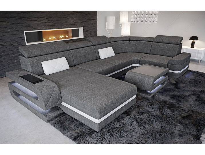 Couchlandschaft Bologna U-Form in Stoff