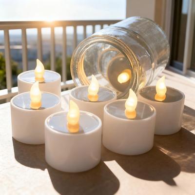 Inspired Finds 6 Pack Solar LED Tea Light Candles Waterproof Outdoor Decor For Garden Camping Lanterns warm White Solar Tea Lights