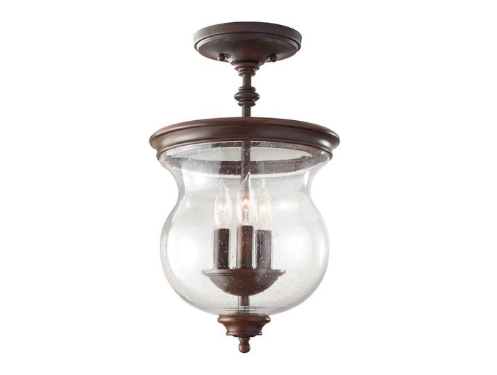 Elstead Lighting Deckenleuchte Pickering, Dunkelbraun, Bronzefarben, Metall, Glas, 42.7 cm, RoHS, Lampen & Leuchten, Innenbeleuchtung, Deckenleuchten, Deckenleuchten