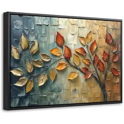 LEINWAND Bilder mit Rahmen - Baum - Abstrakt - Natur - Kunst - 60x40