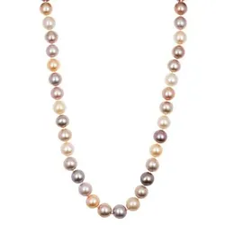 PERLEA Collier Süßwasserzucht- perlen 9-11mm Silber rhodiniert