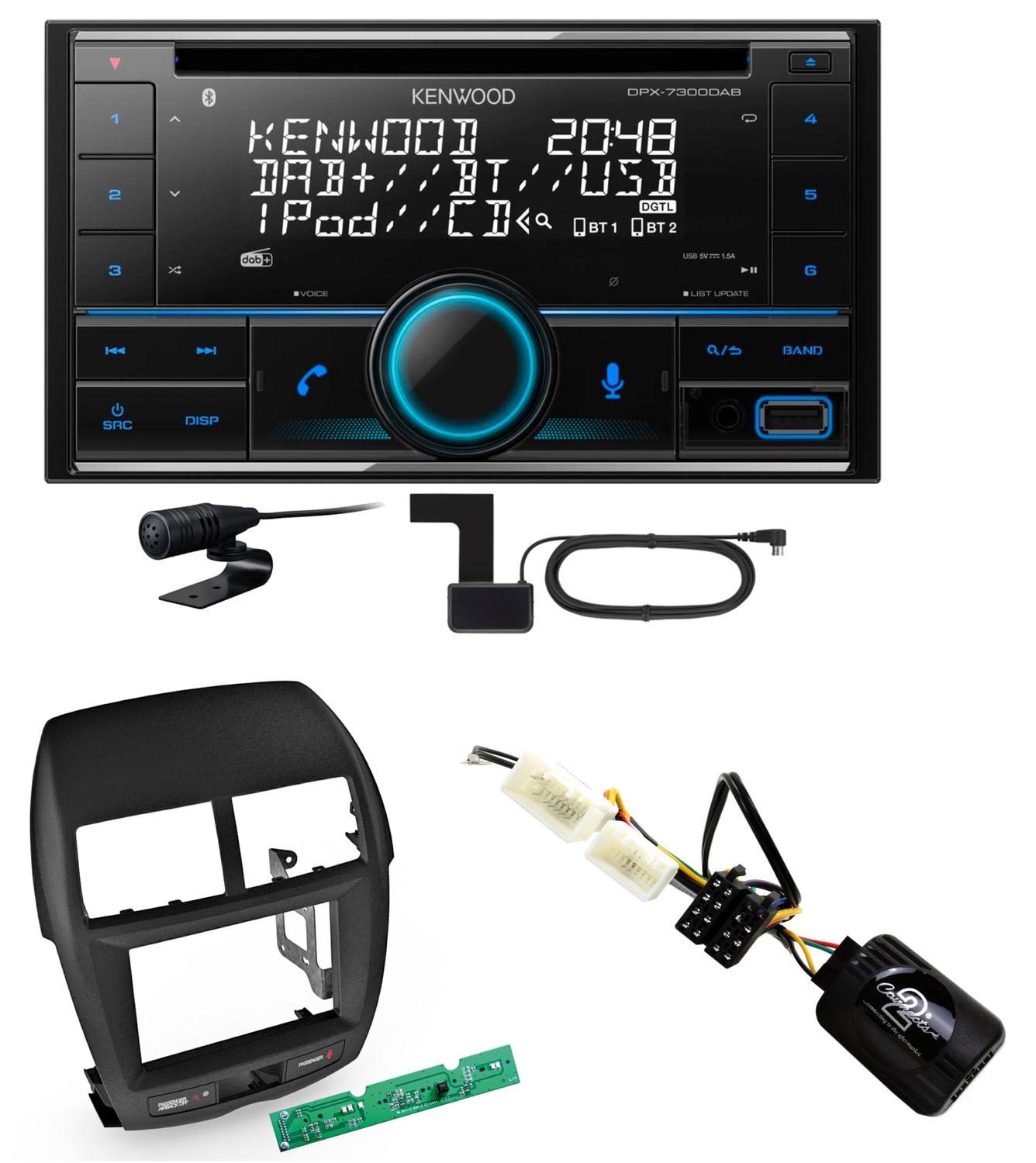Kenwood DPX-7300DAB Bluetooth Digitalradio Einbauset für Mitsubishi ASX bis 2014