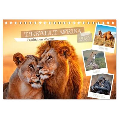 TIERWELT AFRIKA Faszination Wildnis (Tischkalender 2027 DIN A5 quer), CALVENDO Monatskalender