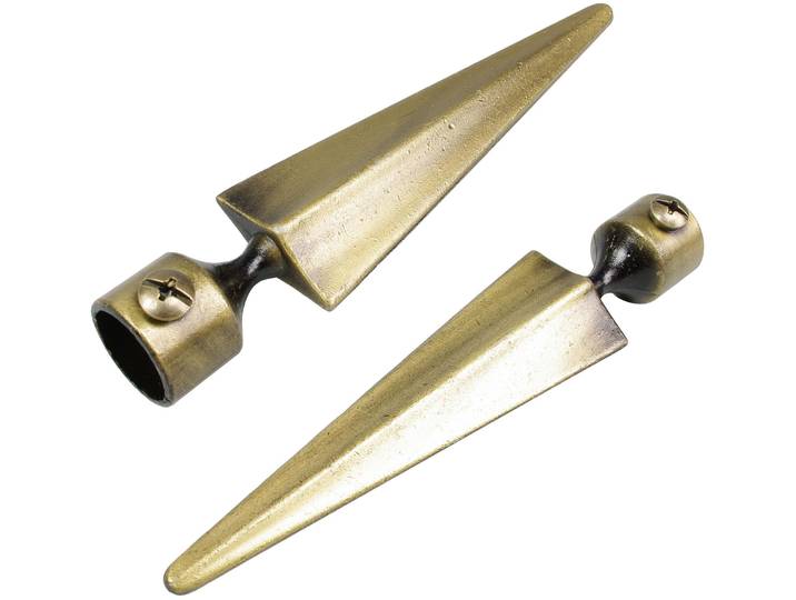 Gardinenstangen-Endstück LIEDECO Herkules Gr. 1, gold (messingfarben, antik), H:2,2cm L:13,5cm Ø:1,6cm, Gardinenstangenendstücke, Gardinenstangen-Endstück, für Gardinenstangen Ø 16 mm