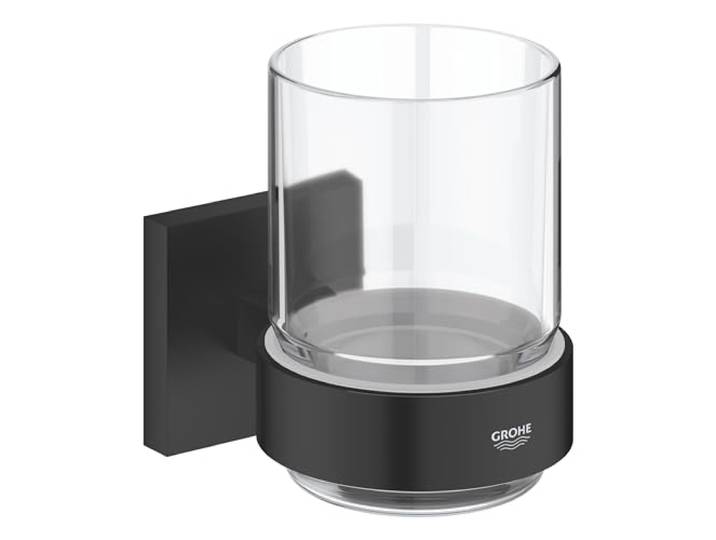GROHE 410972430 Start Cube Glass w/Holder glas met houder, mat zwart