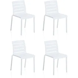 KETTLER PONZA Stapelstuhl 4er Set, weiß Kunststoff