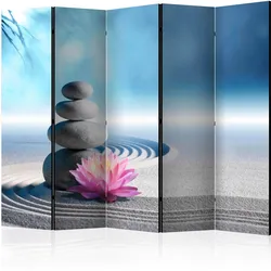 Paravent Zen Garden II Hellgrau/Hellblau