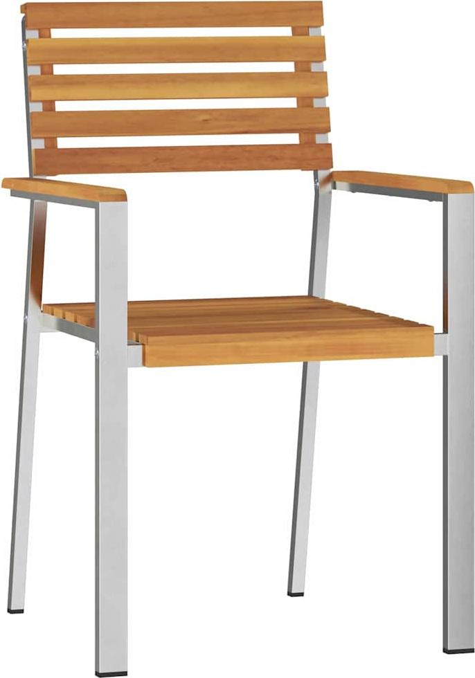 Cloris DesignMöbel Gartenstuhl 4er-set Öl-Natur 56x54,5x87cm Massivholz Akazie - Gartenstühle DE311550