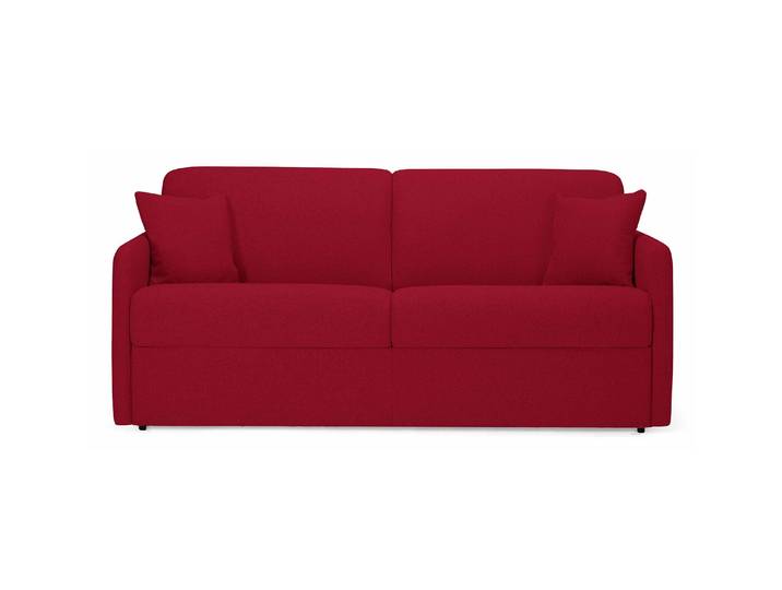 MONTPELLIER - Canapé convertible 4 places - Tweed, Rouge