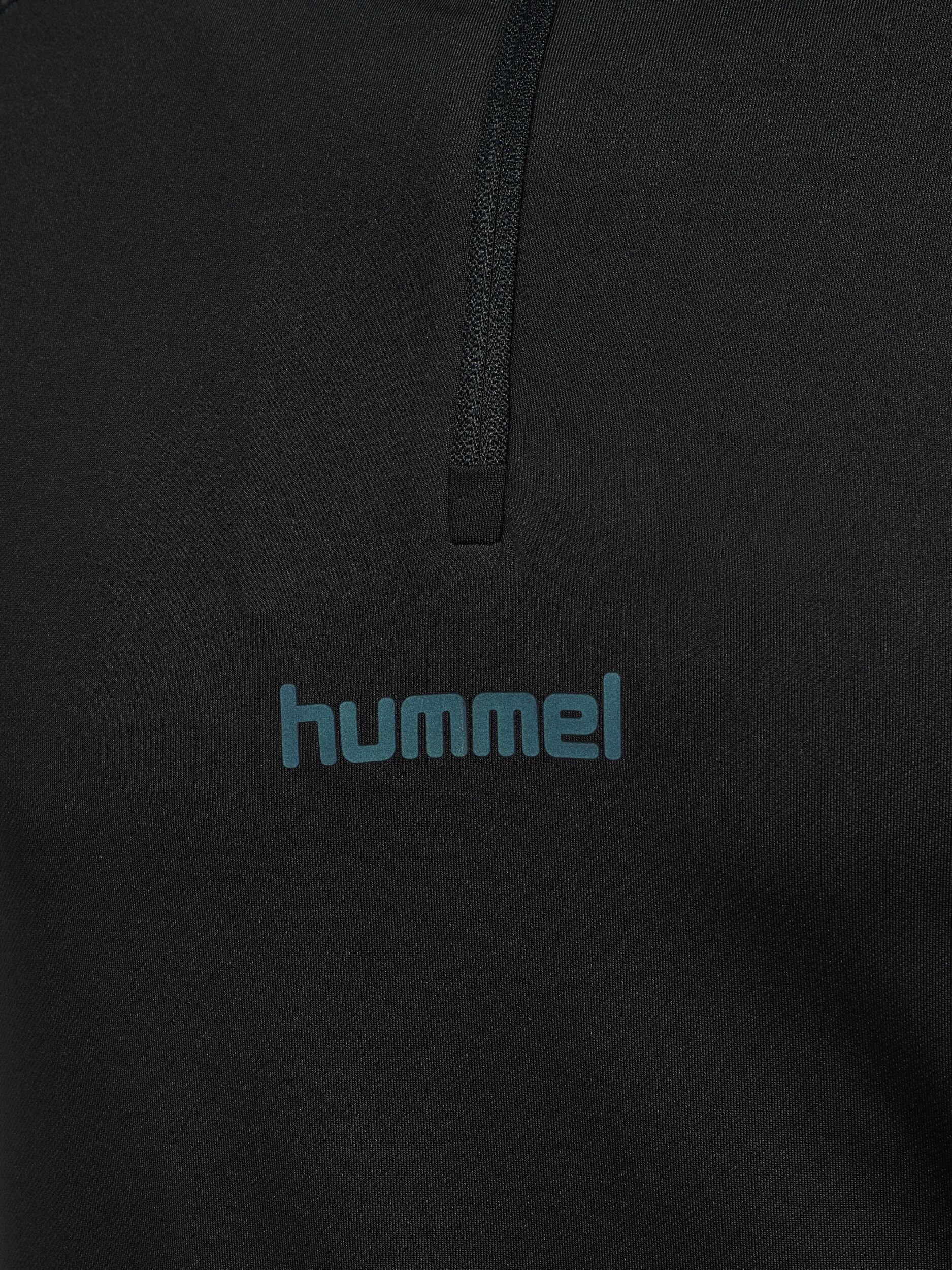 Trainingsshirt HUMMEL "HMlBLAZE26 PRO TRAINING HALF ZIP", Herren, Gr. S, schwarz, Obermaterial: 90% Polyester, 10% Elasthan, normal, Rundhals, Shirts Trainingsshirt, mit Daumenloch, aus Polyester und Elasthan, normaler Schnitt