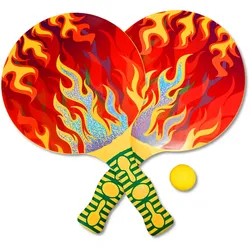 Toi-Toys - GO PLAY Beach Tennis - Flames, 2 Schläger + Ball