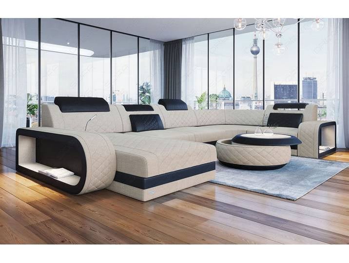 Stoff Wohnlandschaft Berlin U-Form