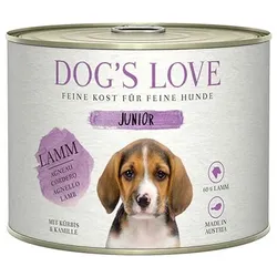 Dog's Love Junior 200g Dose Hundenassfutter 6 x 200 Gramm Lamm mit Kürbis & Kamille