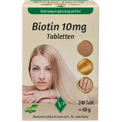 BIOTIN 10 mg hochdosiert vegan Tabletten 240 St