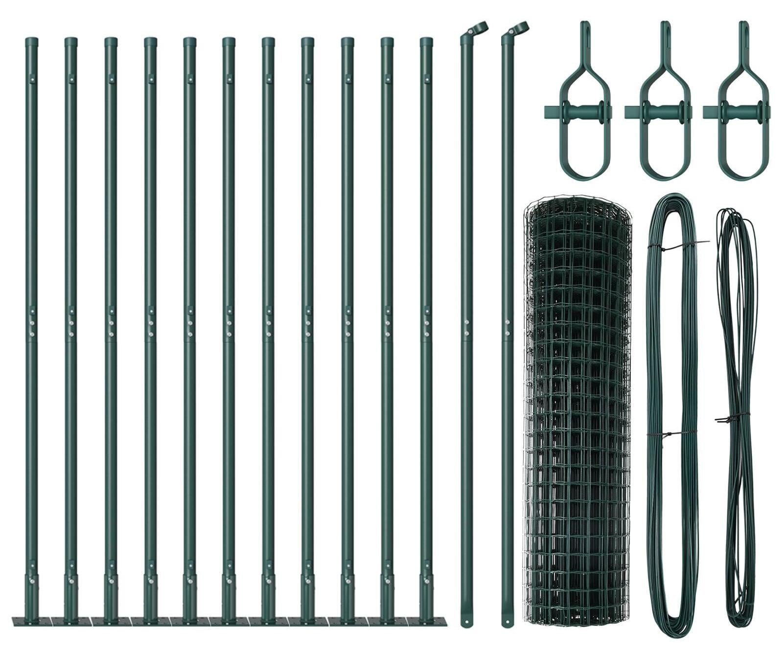 Selius Tuinhek Groen - 25 x 1 m - PVC Gecoat Staal - Weerbestendig Mesh Gaas
