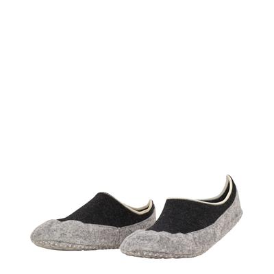 Haussocken FALKE "Cosyshoe", Damen, Gr. 41-42, grau (3082, anthra mel), Obermaterial: 90% Schurwolle, 10% Polyamid, unifarben, Socken, kurze Schnittform, aus Merinowolle, atmungsaktiv, faltenfreier Sitz