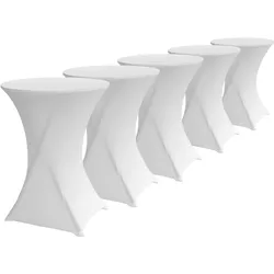 Oviala Business 5er-Set weiße Bezüge für Stehimbiss 110 x 80 cm - Oviala