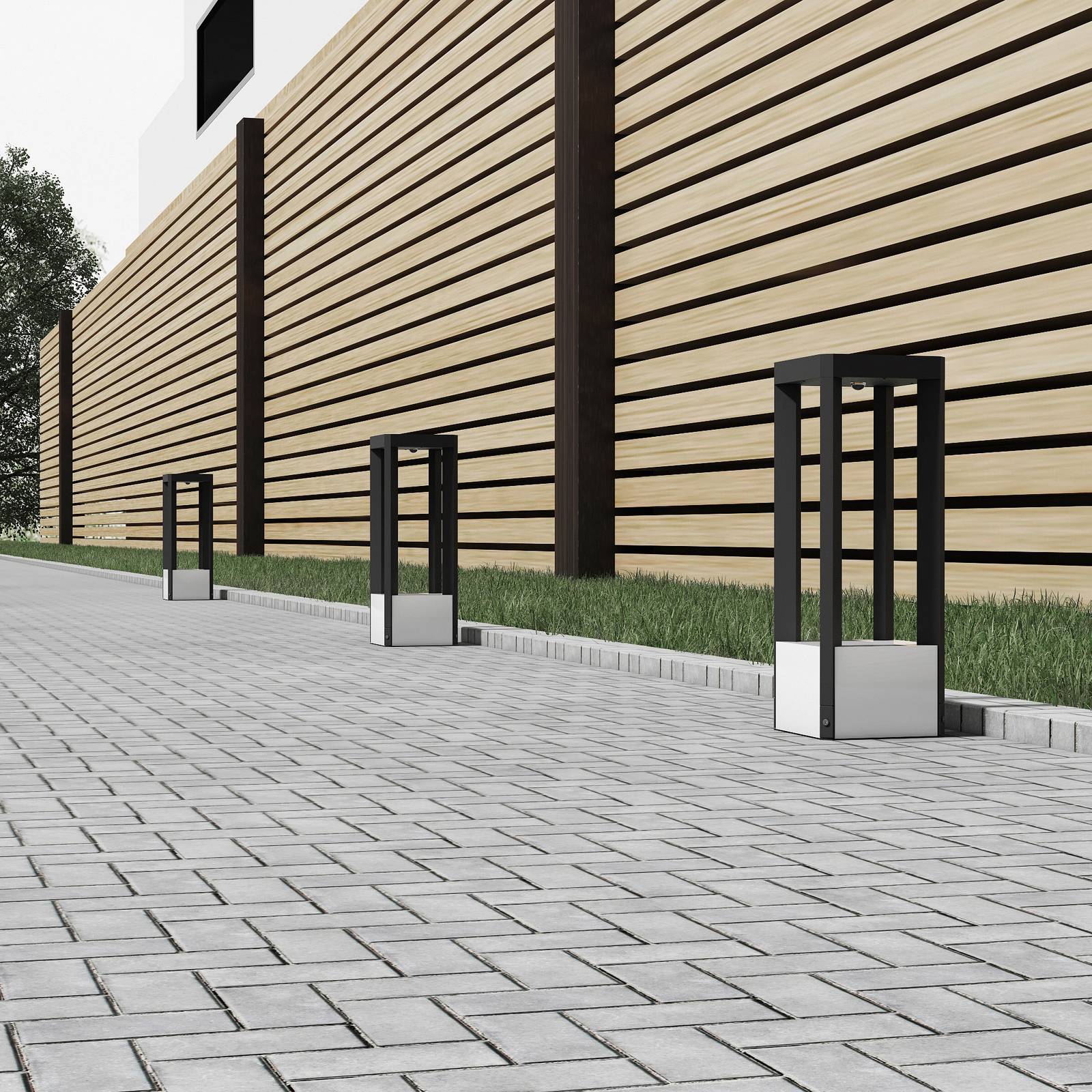 LED Pillar Light Kalisa Lucande, Alu / grey / zinc, Aluminium, Modern, Outdoor lights