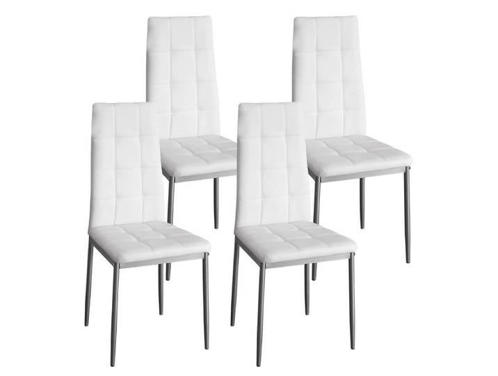 Esszimmerstuhl Leder MARC 4er Set weiss