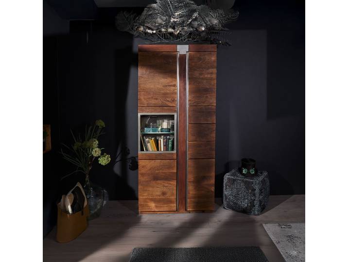 Vitrine 90x45 Manguier laqué Brun AMSTERDAM #08