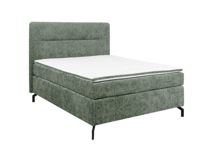 Boxspringbett, Mintgrün, 140x200 cm, Textil, Topper Durchgehend, Modern
