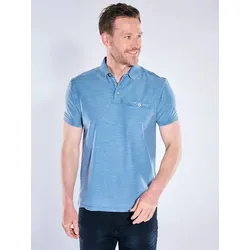 engbers Herren Poloshirt mit Knopfleiste und Brusttasche Blau regular uni Kent-Kragen - 3XL