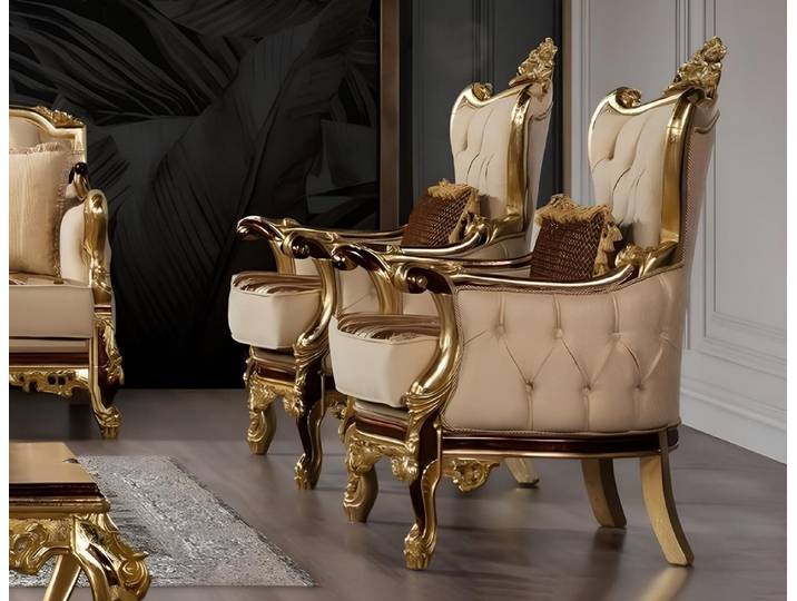 Xlmoebel Ohrensessel Barock Chesterfield Sessel Polster Sofa Textil für Wohnzimmer (1-St., Barock Chesterfield Sessel), Made in Europa