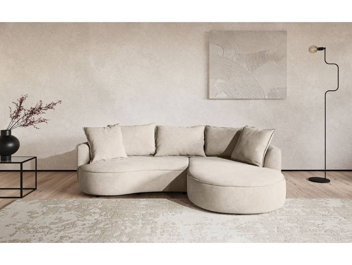OTTO home Ecksofa Sana L-Form, B: 260 cm, organische Form, Otto.Verlässliche Qualität, Loungesofa mit Wellenunterfederung