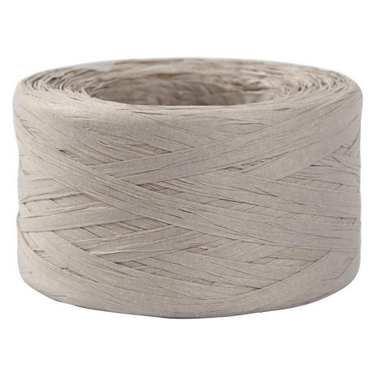 Creativ Company Papierband Raffiabast 8 mm x 100 m, Hellgrau (503294)