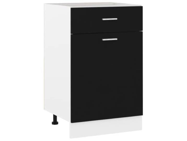 Helloshop26 Schubladenschrank, einfaches Design, Küche, 50 x 46 x 81 cm, aus Holz, schwarz, 02_0047660