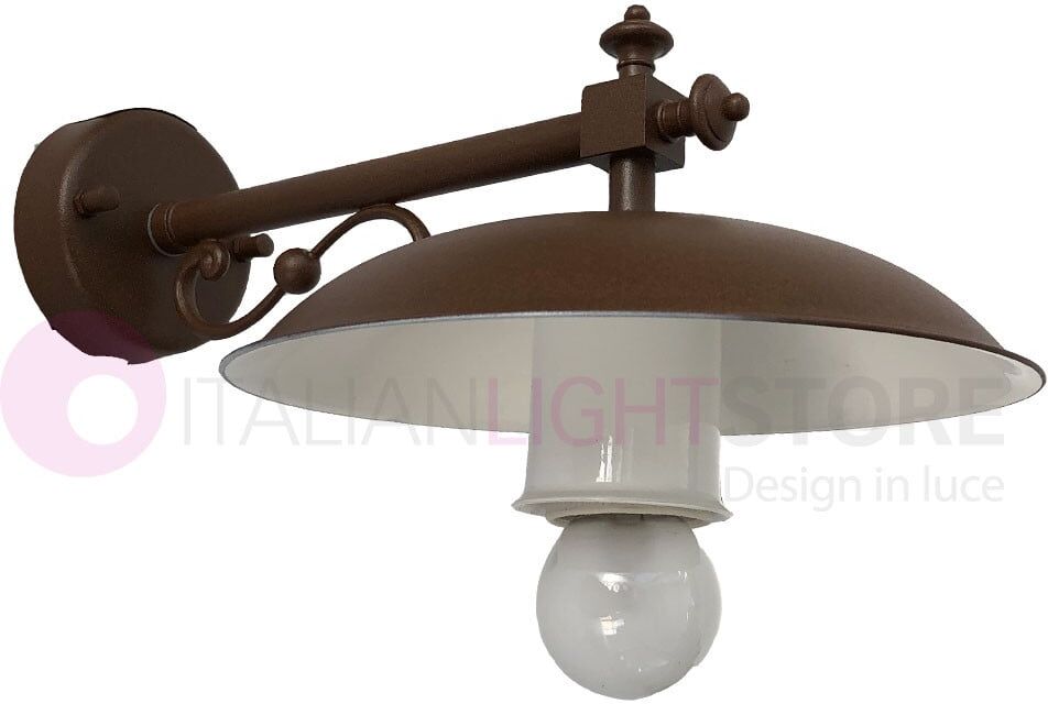 Drea Applique Rustico Piatto D.20 Lampada Da Esterno Giardino - Corten