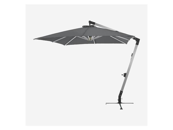 HABITAT - Parasol déporté en tissu et métal 3 x 3 m - Anthracite et argenté - Alerio