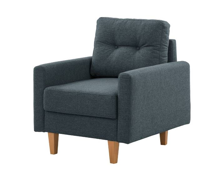 Fauteuil Koski I Bleu/Bleu Tissu Ala 90 x 92 x 80cm