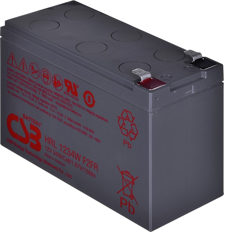 Hitachi CSB HRL1234WF2FR batterij, 12V, 9Ah