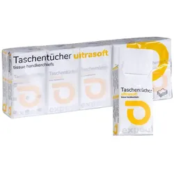 Taschentücher 4-lagig Zellstoff hochweiß 10er Pack 10x10 Stück/Pack, mit Rahmenprägung
