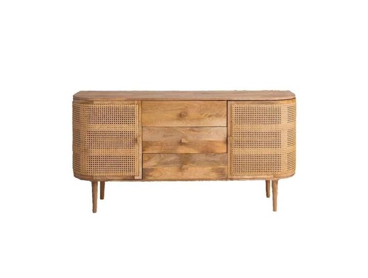 Buffet en bois de manguier et cannage Palma