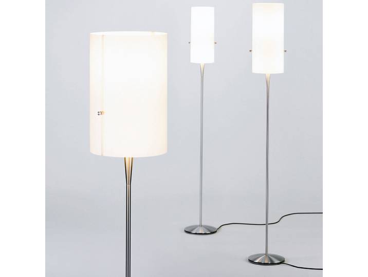 Club Stehleuchte M Brushed/Chintz White - Serien Lighting Club M - Wohnzimmer - Design - Metall - Mit Schirm